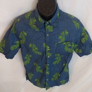 Men's Casual Life Short Sleeve Blue Bamboo Medium